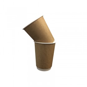 Pahare carton 350ml - 12oz natur, double wall D90, 25buc Produse 13,79 lei