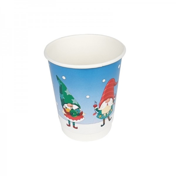Pahare carton, perete dublu, 235ml - 8oz, Santa Claus, D80, 25buc Pahare bauturi calde 10,00 lei