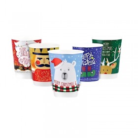 Pahare carton 350ml - 12oz Christmas, double wall D90, 25buc Pahare bauturi calde 17,02 lei