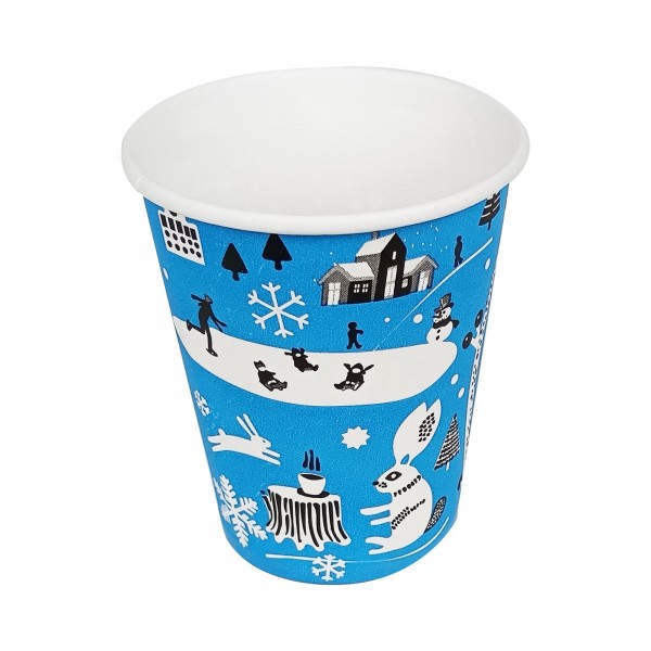 Pahare carton, 235ml - 8oz, Winter, D80, 50buc Pahare bauturi calde 8,84 lei