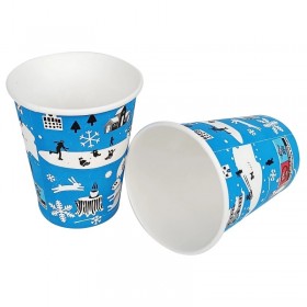 Pahare carton, 235ml - 8oz, Winter, D80, 50buc Pahare bauturi calde 8,84 lei