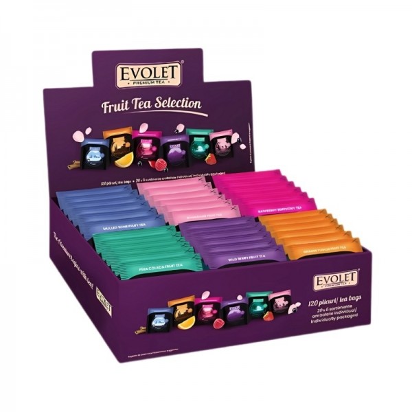 EVOLET Fruit Tea Selection, The Box Good Idea, Ceai Piramida 120*2gr Produse 111,19 lei