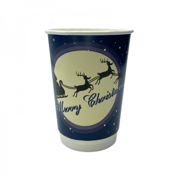 Pahare carton, perete dublu, 350ml - 12oz, Silent Night, D90, 25buc Pahare bauturi calde 17,02 lei