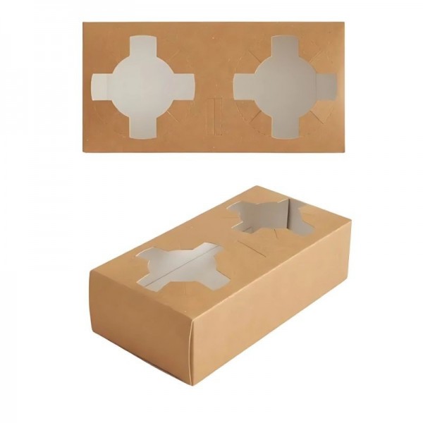 Suport 2 pahare, cutie carton kraft, 50 buc Produse 21,41 lei