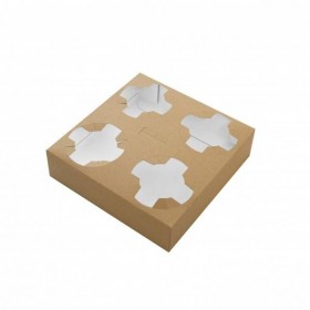 Suport 4 pahare, cutie carton kraft, 50 buc Produse 32,64 lei