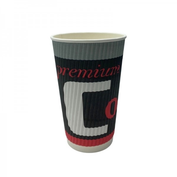 Pahare carton 470ml - 16oz, perete ripped, Coffe, D90, 25buc Produse 11,10 lei