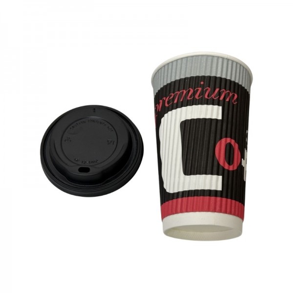 Pahare carton 470ml - 16oz, perete ripped, Coffe, D90, 25buc Produse 11,10 lei