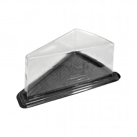 Caserole felie tort, baza neagra si capac transparent, H6 cm, 100buc Produse 52,86 lei