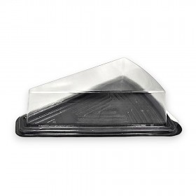 Caserole felie tort, baza neagra si capac transparent, H4 cm, 100buc Produse 48,20 lei