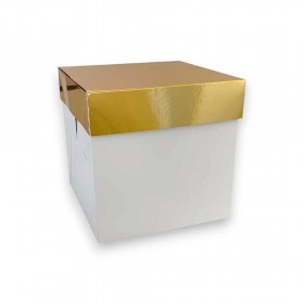 Cutie tort, panettone, carton alb|auriu, autoformare, 20*20*h20 cm, 10buc Cutii personalizate 160,32 lei