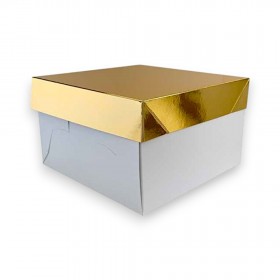 Cutie tort, panettone, carton alb|auriu, autoformare, 24*24*h15 cm, 10buc Cutii personalizate 169,99 lei