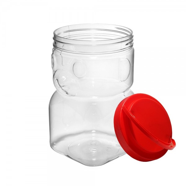Flacoane borcan ursulet, 1.5l cu capac, F110mm, transparente, 9buc Flacoane tip borcan 86,00 lei