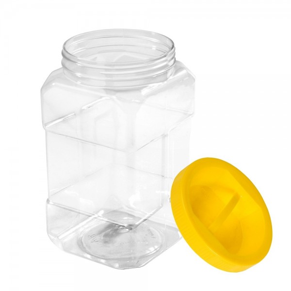 Flacoane borcan patrat, 2l cu capac, F110mm, transparente, 32buc Flacoane tip borcan 200,22 lei