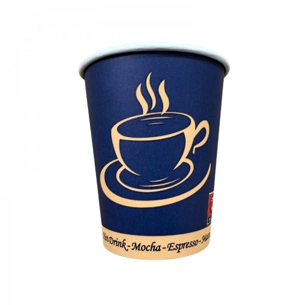 Pahare carton, 235ml - 8oz, BlueCafé, D80, 6gr, 50buc Pahare bauturi calde 6,58 lei
