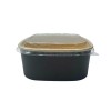 Bol patrat salata, carton kraft|negru, 1200cc, cu capac, 50buc Produse 71,37 lei