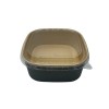 Bol patrat salata, carton kraft|negru, 1200cc, cu capac, 50buc Produse 71,37 lei
