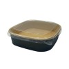 Bol patrat salata, carton kraft|negru, 750cc, cu capac, 50buc Produse 66,12 lei