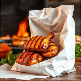 Punga hartie cerata, alba, pui grill, 19*6*35cm, 1000buc Pungi grill 196,56 lei