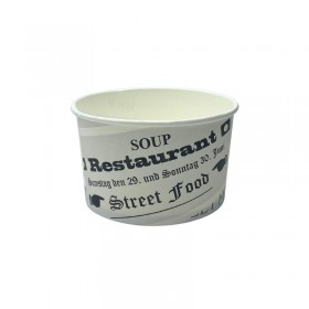 Bol supa + capac, carton alb, design ziar, 16oz|480ml, 25buc Produse 6,99 lei