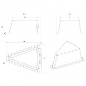 Caserole felie tort, baza neagra si capac transparent, H6 cm, 100buc Produse 52,86 lei