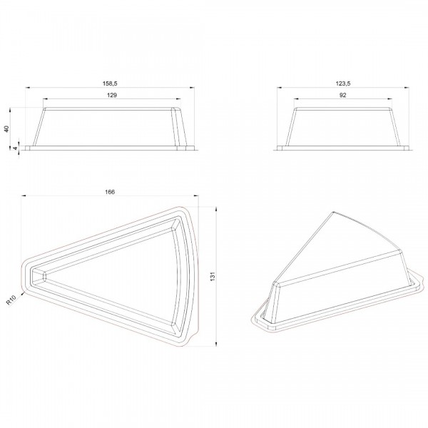 Caserole felie tort, baza neagra si capac transparent, H4 cm, 100buc Produse 48,20 lei