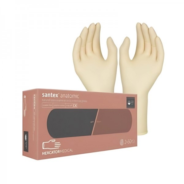 Manusi latex, nepudrate, Santex Anatomic, marimea S, 2x50buc Produse 14,22 lei
