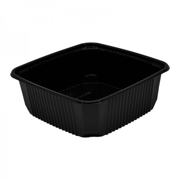 Caserola neagra PP, cu capac transparent, 300ml, patrata, 50 buc Produse 23,63 lei