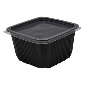 Caserola neagra PP, cu capac transparent, 500ml, patrata, 50 buc Produse 28,35 lei