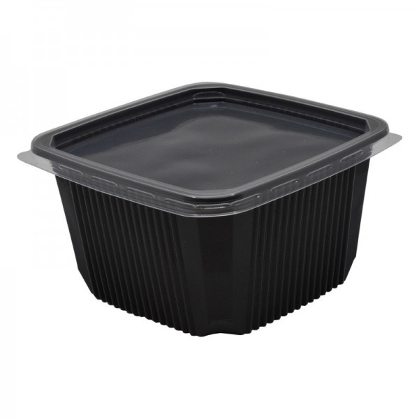 Caserola neagra PP, cu capac transparent, 500ml, patrata, 50 buc Produse 28,35 lei