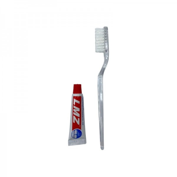 Set dentar hotelier, periuta scurta, pasta de dinti 5gr Produse 1,69 lei