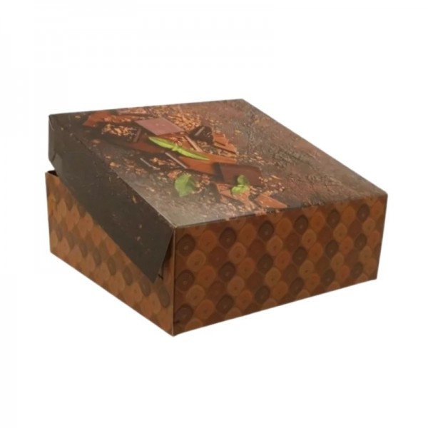 Cutie prajituri, carton personalizat, 25*25*h8 cm, design ''CHOCO'', 10kg Cutii personalizate 199,91 lei