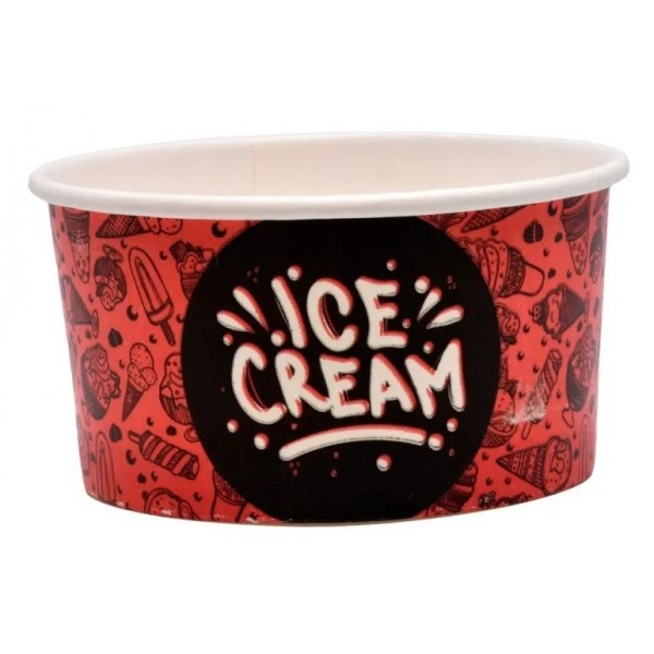 Cupe inghetata, carton rosu, Ice Cream, 100ml (25buc) Cupe de inghetata 5,30 lei