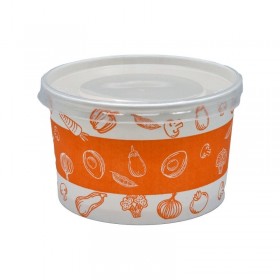 Bol supa carton + capac PP, design orange, 16oz|480ml, 25buc Produse 7,30 lei