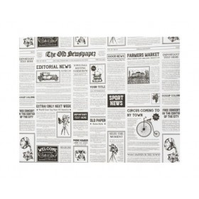 Hartie BIO cerata, alba, design ziar, 30x40cm, 208 coli|kg, 10 kg Hartie impachetat 290,16 lei