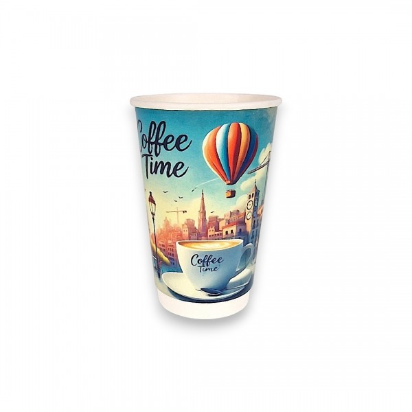 Pahare carton 235ml - 8oz, perete dublu, Coffee Time, D80, 25buc Produse 8,44 lei