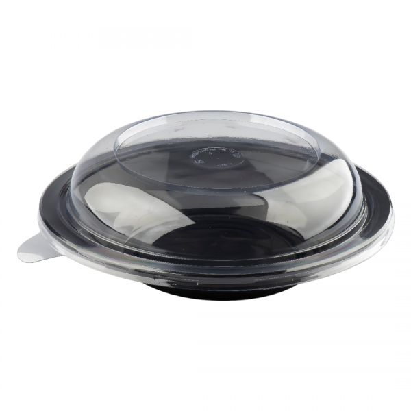 Bol negru PP, cu capac bombat, 225*h40 mm, 750cc (100buc) Caserole salata 119,27 lei