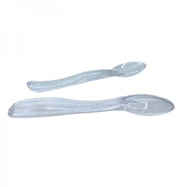 Lingurite plastic transparent, 2.6gr, reutilizabile, 10cm, 50buc Produse 5,57 lei