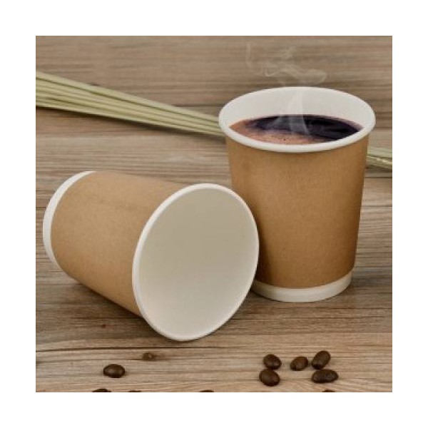 Pahare carton 330ml - 12oz natur, double wall, D80, 20buc Produse 7,10 lei