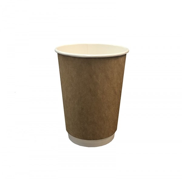 Pahare carton 330ml - 12oz natur, double wall, D80, 20buc Produse 7,10 lei