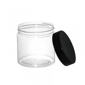 Flacoan borcan 200ml, F71mm, transparente, cu capac negru Produse 3,32 lei