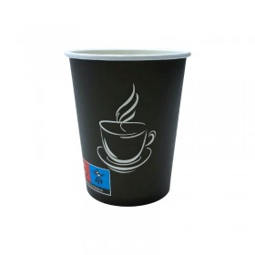 Pahare carton 200ml - 7oz negru, design coffee, D70, 50buc Produse 5,99 lei
