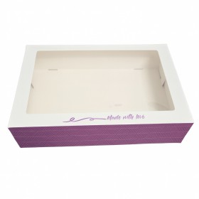 Cutii prajituri, Made with love cu fereastra, 28x20x6cm, 25buc Produse 33,19 lei