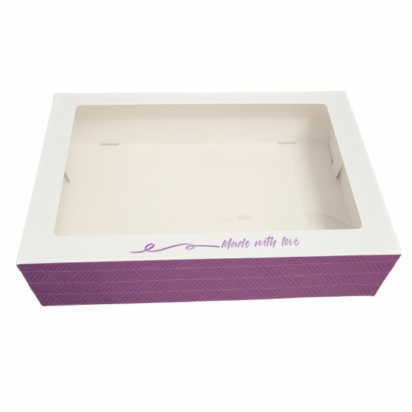 Cutii prajituri, Made with love cu fereastra, 28x20x6cm, 25buc Produse 33,19 lei