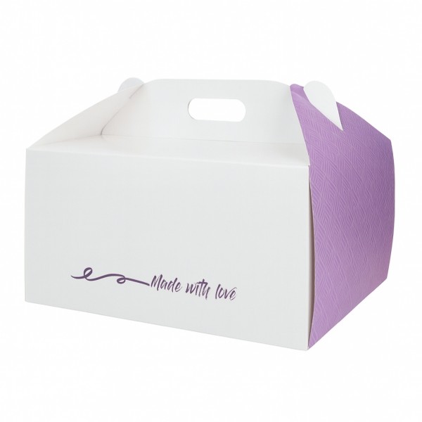 Cutii tort, Made with love, cu maner, 35*25*h12.5 cm (100buc) Cutii personalizate 231,90 lei