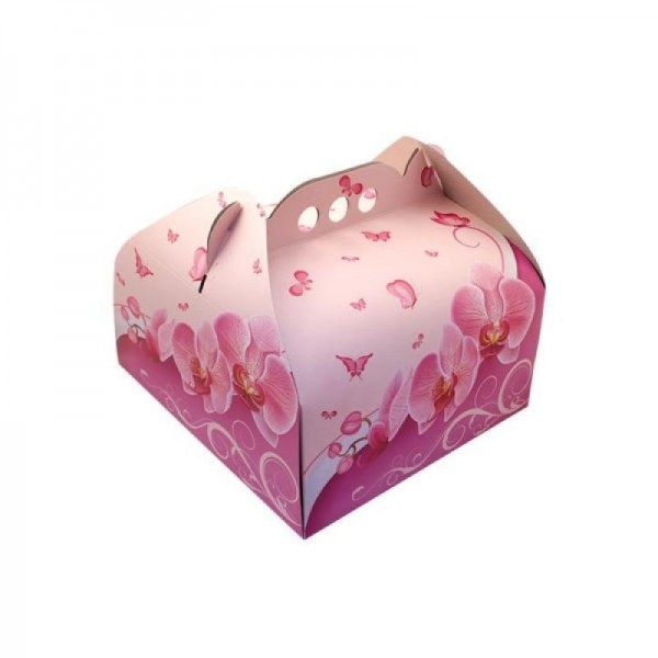Cutii tort, design orhidee, 25x25cm, 25buc, outlet Lichidari de stoc 88,22 lei