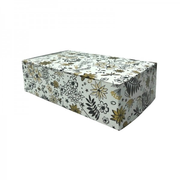 Cutie carton prajituri, design floral, 500gr, 21*12*H6 cm, 25buc, outlet Lichidari de stoc 21,64 lei