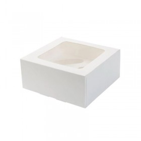 Cutii carton alb cu fereastra, 4 briose, 18*18 cm, 25buc, outlet Produse 135,29 lei