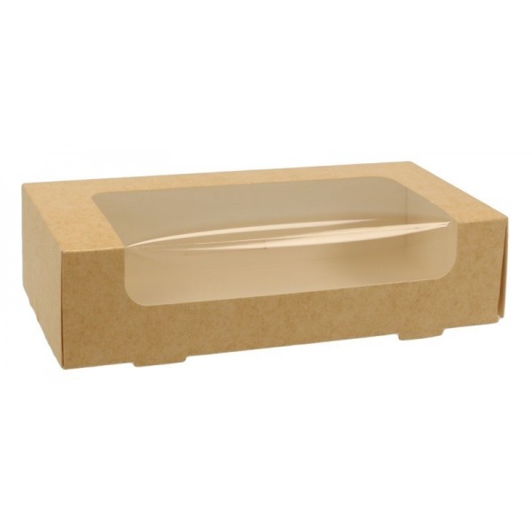 Cutii carton natur, cu fereastra, 20x10x5cm, 50buc, outlet Lichidari de stoc 75,59 lei