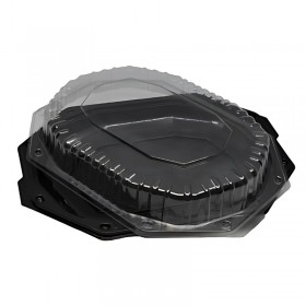 Platou negru cu capac transparent, inchidere in puncte, 45*29.5*H8 cm, 50buc Produse 204,43 lei