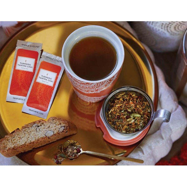 Cana ceai din ceramica cu pereti dubli si infuzopr din inox Kati Chakra - Tea Forte Produse 112,00 lei